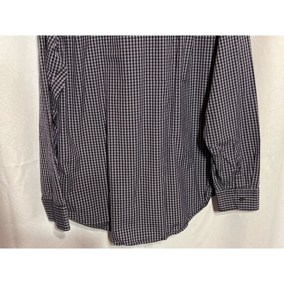 Gap Mens XL Black & Slate Checkered Long-Sleeve Button-Down Shirt - Picture 6 of 9
